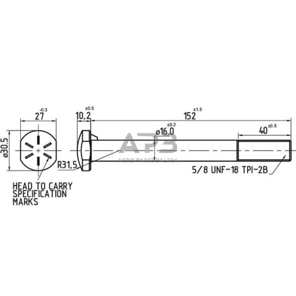Rato varžtas 118930ESN 2 Rato varžtas 118930ESN 2