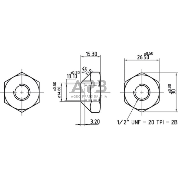 Rato veržlė 195490M1N 1 Rato veržlė 195490M1N 1