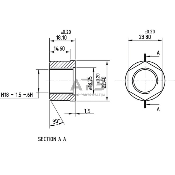 Rato veržlė 98782C1N 2 Rato veržlė 98782C1N 2