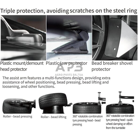 Ratų montavimo staklės (2 greičių) su smūginiu infliatoriumi 4 Ratų montavimo staklės (2 greičių) su smūginiu infliatoriumi 4