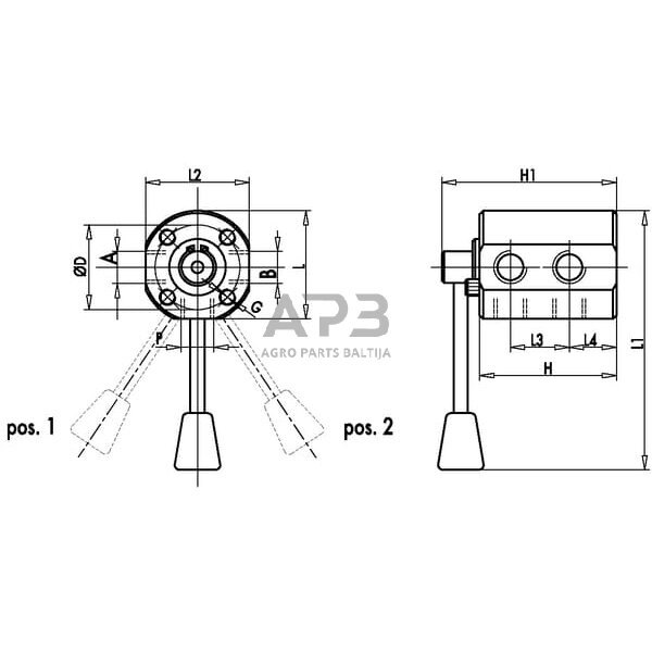Rankinis eigos vožtuvas 6 prievadų, 3/8, C056V0930 2 Rankinis eigos vožtuvas 6 prievadų, 3/8, C056V0930 2