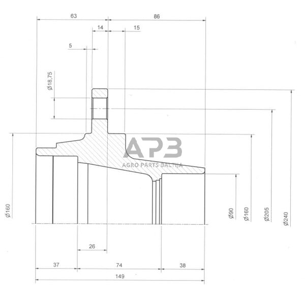 Rato ašies stebulė 6xM18x1,5 ADR 61L6NA002 1 Rato ašies stebulė 6xM18x1,5 ADR 61L6NA002 1