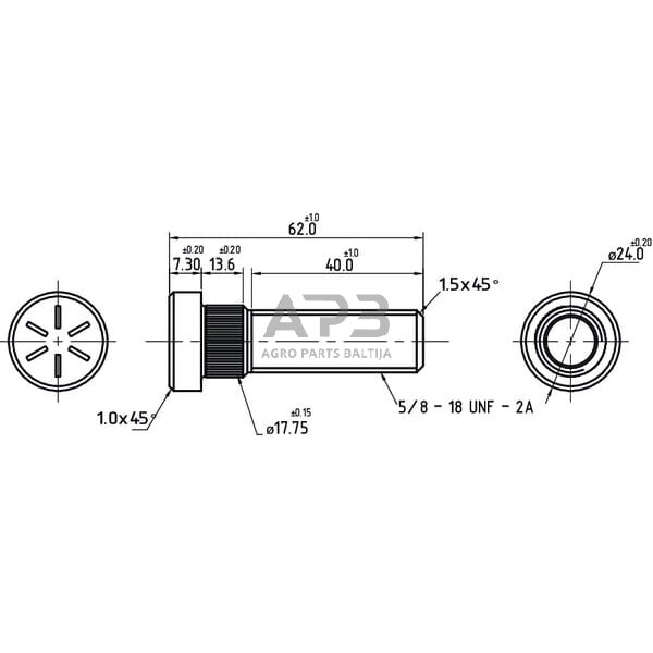 Rato varžtas Case IH 404341R3N 1 Rato varžtas Case IH 404341R3N 1