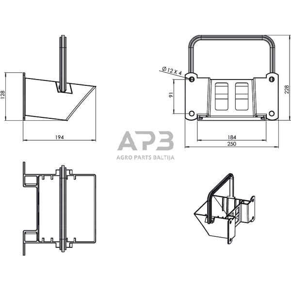Ratų trinkelės laikiklis Lokhen G46, 600150100 1