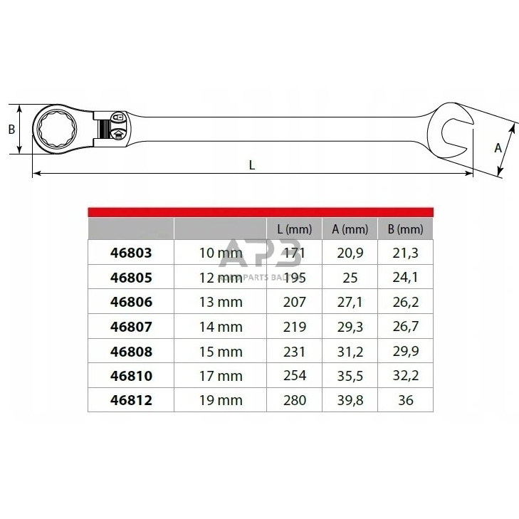 Raktų užrakinamų su lanksčia terkšle rinkinys 7vnt. 2