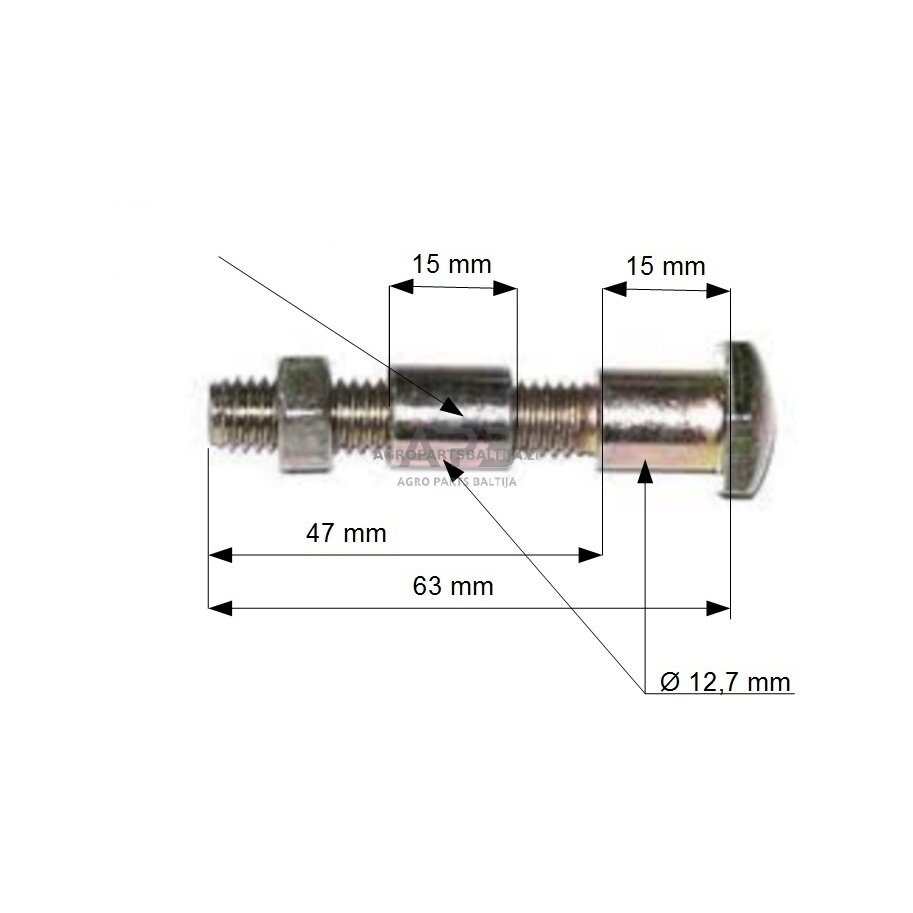 Ratuko ašis universali su mova 12,7 mm, ilgis 69 mm 1