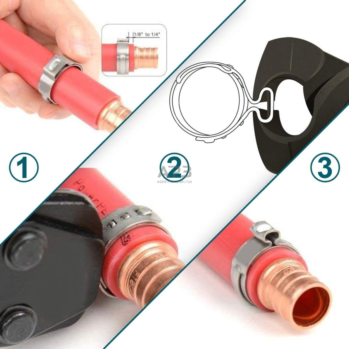 Replės granatų pusašių sąvaržoms suspausti 3 Replės granatų pusašių sąvaržoms suspausti 3