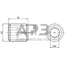 Reguliavimo varžtas M5 L=5mm Ø 0.4mm BR, SSM5504BR