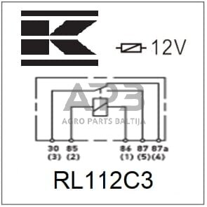 Relė 12V, 5 kontaktų RL112C3 2 Relė 12V, 5 kontaktų RL112C3 2