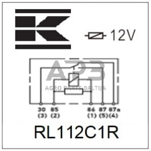 Relė 12V, 5 kontaktų RL112C1R 2 Relė 12V, 5 kontaktų RL112C1R 2