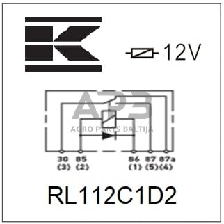 Relė 12V, 5 kontaktų RL112C1D2 2 Relė 12V, 5 kontaktų RL112C1D2 2