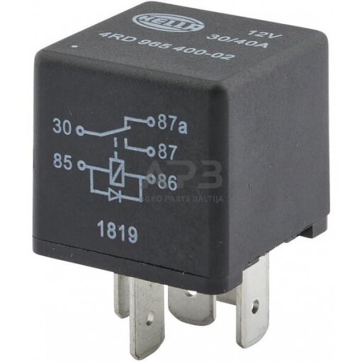Relė Hella 12V, 5 kontaktų 4RD965400027 Relė Hella 12V, 5 kontaktų 4RD965400027