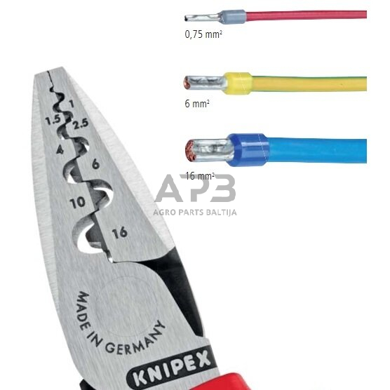 Replės laidų užspaudimui KNIPEX 180mm 4 Replės laidų užspaudimui KNIPEX 180mm 4