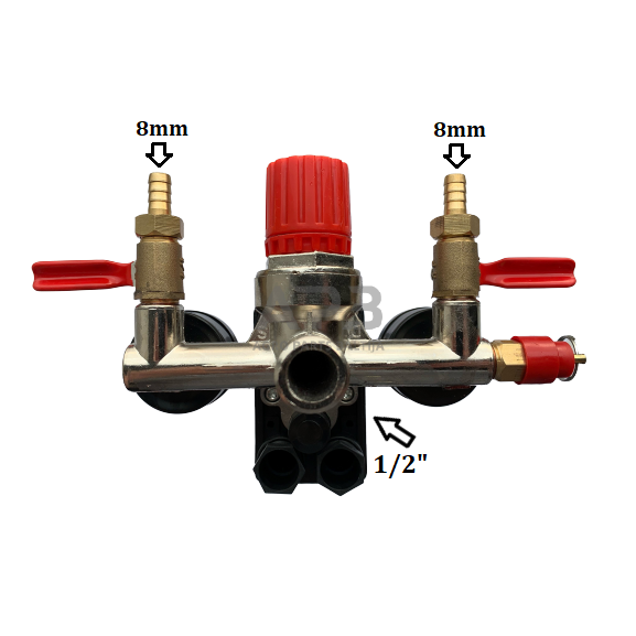 Reguliatorius kompresoriui BM tipo su slėgio jungikliu ir manometrais. Atsarginė dalis 2 Reguliatorius kompresoriui BM tipo su slėgio jungikliu ir manometrais. Atsarginė dalis 2