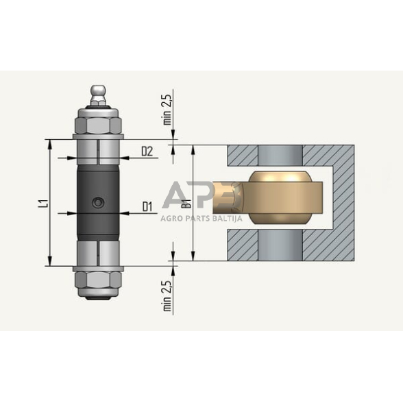 Reguliavimo varžtas Ø20x70mm 1000248EXB 1 Reguliavimo varžtas Ø20x70mm 1000248EXB 1