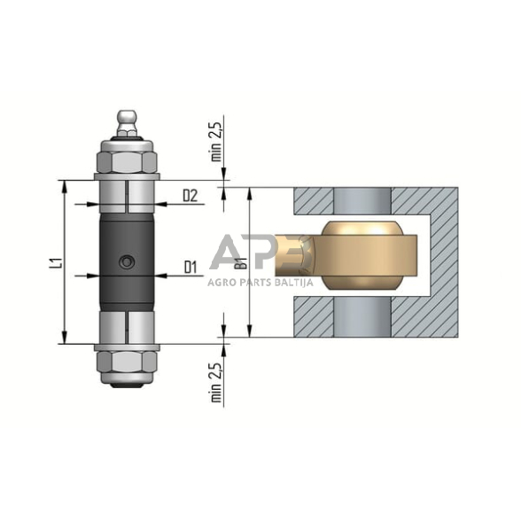 Reguliavimo varžtas Ø20x70mm 1000248EXB 2 Reguliavimo varžtas Ø20x70mm 1000248EXB 2