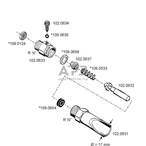 Reguliavimo varžtas su O žiedu Suevia SU10206345 1 Reguliavimo varžtas su O žiedu Suevia SU10206345 1
