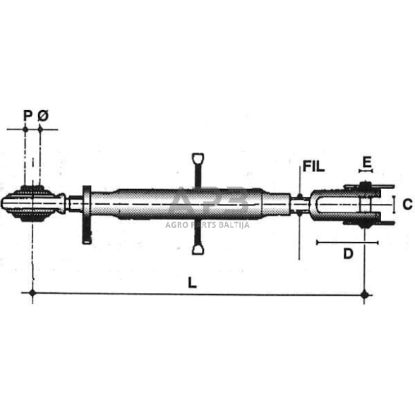 Reguliuojama apatinė traukės rankena 580,00 mm Z824580 1 Reguliuojama apatinė traukės rankena 580,00 mm Z824580 1