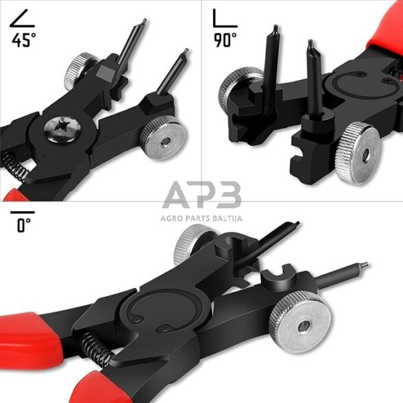 Reguliuojamų replių žiedams rinkinys 2vnt. su keičiamais antgaliais 165mm 3 Reguliuojamų replių žiedams rinkinys 2vnt. su keičiamais antgaliais 165mm 3