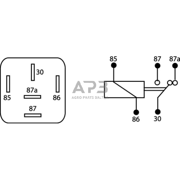 Relė 12V, 5 kontaktų EL610202 1 Relė 12V, 5 kontaktų EL610202 1