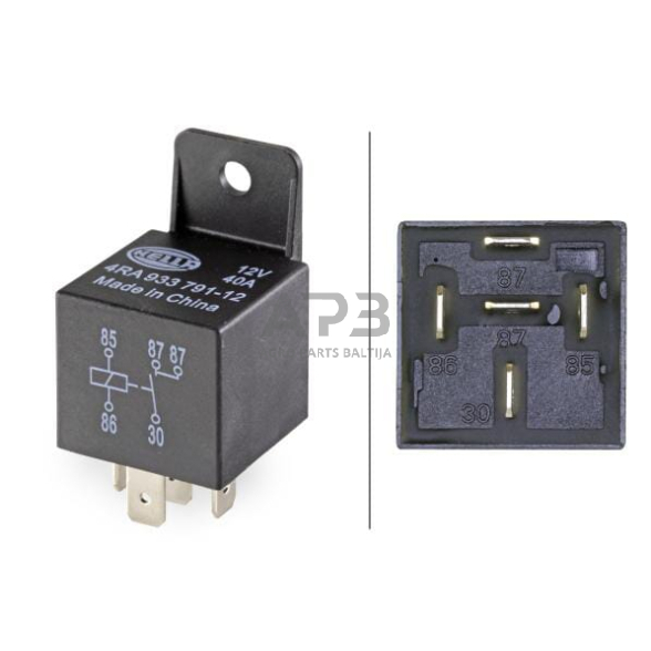 Relė Hella 12V, 5 kontaktų 4RA933791121 3 Relė Hella 12V, 5 kontaktų 4RA933791121 3