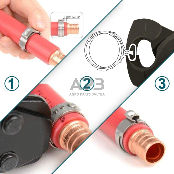 Replės granatų pusašių sąvaržoms suspausti 3 Replės granatų pusašių sąvaržoms suspausti 3