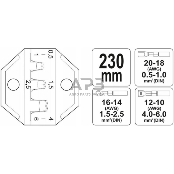 Replės laidų užspaudimui 1 Replės laidų užspaudimui 1