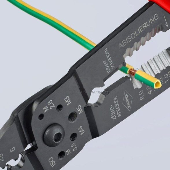 Replės laidų užspaudimui ir nuvalymui 230mm KNIPEX 6 Replės laidų užspaudimui ir nuvalymui 230mm KNIPEX 6