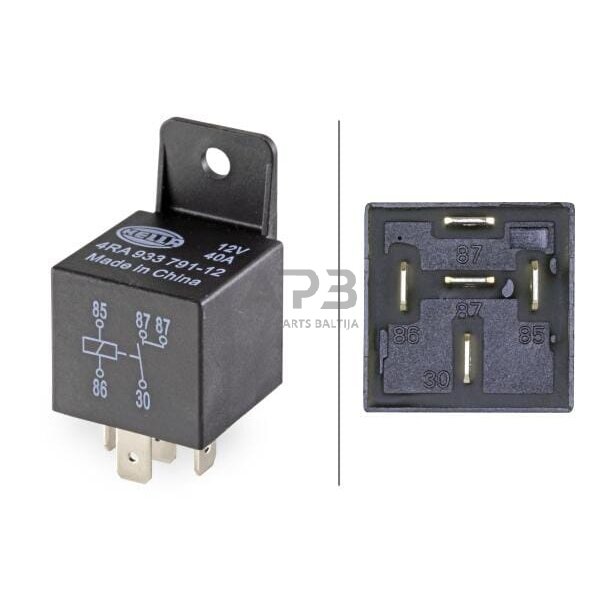 Relė Hella 12V, 5 kontaktų 4RA933791121 3 Relė Hella 12V, 5 kontaktų 4RA933791121 3