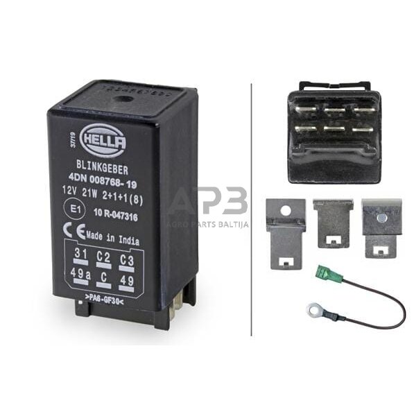 Relė Hella 12V, 6 kontaktų 4DN008768191 3 Relė Hella 12V, 6 kontaktų 4DN008768191 3