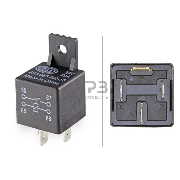 Relė Hella 24V, 4 kontaktų 4RA965400101 3 Relė Hella 24V, 4 kontaktų 4RA965400101 3