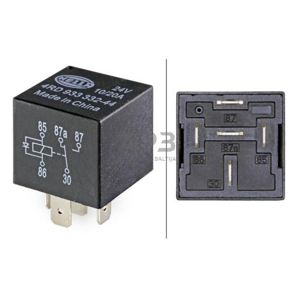 Relė Hella 24V, 5 kontaktų 4RD933332441 3 Relė Hella 24V, 5 kontaktų 4RD933332441 3