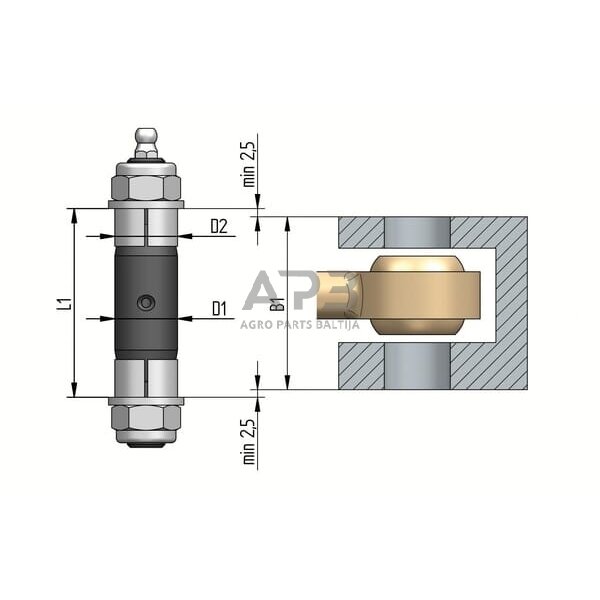 Reguliavimo varžtas Ø20x70mm 1000248EXB 2 Reguliavimo varžtas Ø20x70mm 1000248EXB 2