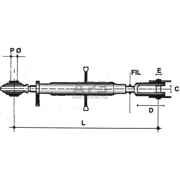 Reguliuojama apatinė traukės rankena 580,00 mm Z824580 1 Reguliuojama apatinė traukės rankena 580,00 mm Z824580 1