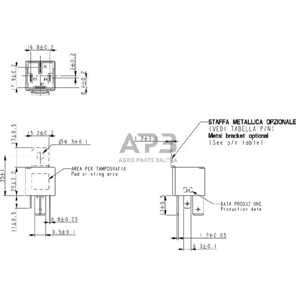 Relė Cobo 12V, 4 kontaktų AV180298000 1