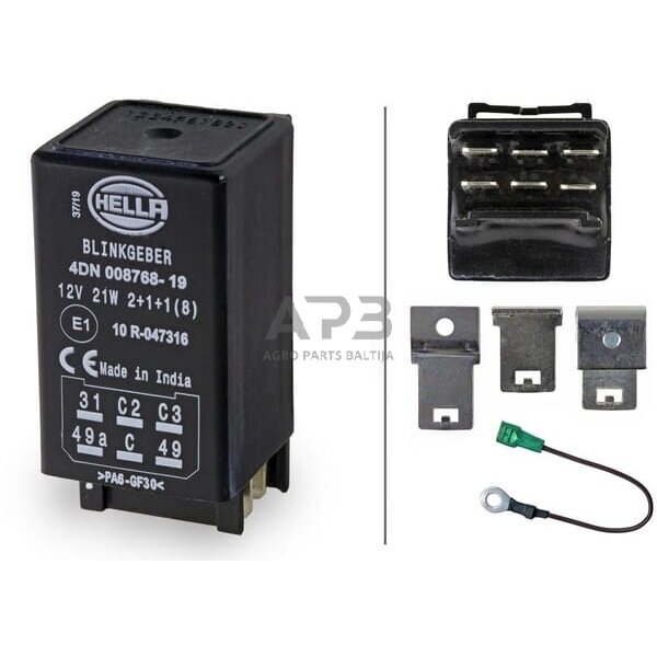 Relė Hella 12V, 6 kontaktų 4DN008768191 2 Relė Hella 12V, 6 kontaktų 4DN008768191 2