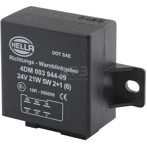 Relė Hella 24V, 6 kontaktų 4DM003944091 Relė Hella 24V, 6 kontaktų 4DM003944091