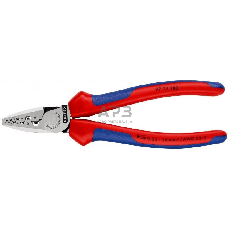 Replės laidų užspaudimui KNIPEX 180mm Replės laidų užspaudimui KNIPEX 180mm
