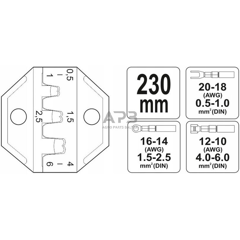 Replės laidų užspaudimui 1