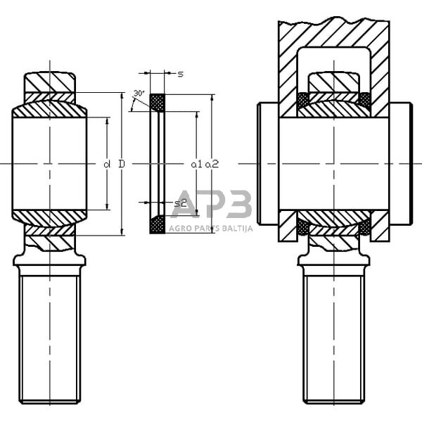 Riebokšlis (salnikas) strypų galams CD25SK 1 Riebokšlis (salnikas) strypų galams CD25SK 1