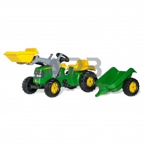 Rolly Toys John Deere traktorius su pedalais ir priekaba, 023110
