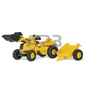Rolly Toys traktorius su pedalais, priekiniu krautuvu ir priekaba, 023288