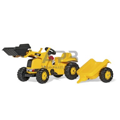 Rolly Toys traktorius su pedalais, priekiniu krautuvu ir priekaba, 023288