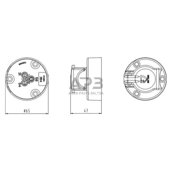 Rozetė, lizdas 3 kontaktų ERICH JAEGER 151076JAE 3 Rozetė, lizdas 3 kontaktų ERICH JAEGER 151076JAE 3
