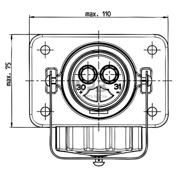 Rozetė, lizdas 2 kontaktų ERICH JAEGER 135A/35mm² 151302JAE 1 Rozetė, lizdas 2 kontaktų ERICH JAEGER 135A/35mm² 151302JAE 1