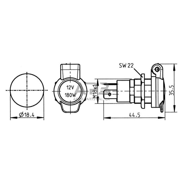 Rozetė, lizdas 2 kontaktų ERICH JAEGER 151065JAE 3