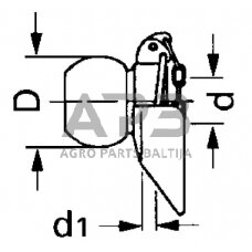 Rutulinė jungtis su flanšu Ø22,4/44x12mm LA944211KR