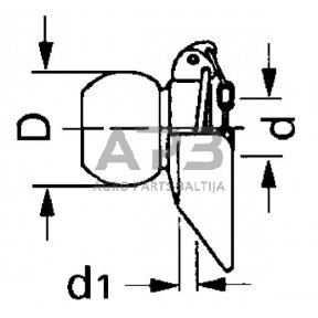 Rutulinė jungtis su flanšu Ø28,7/64x12mm LA964232GP