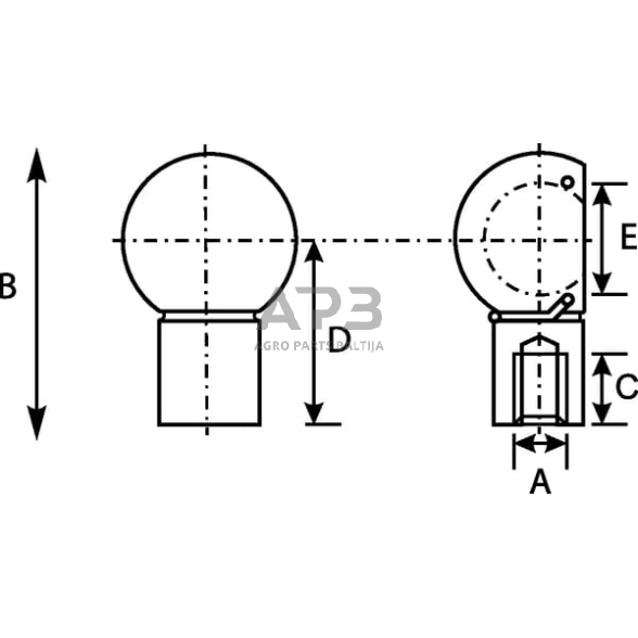 Rutulinė galvutė CA92215 1 Rutulinė galvutė CA92215 1