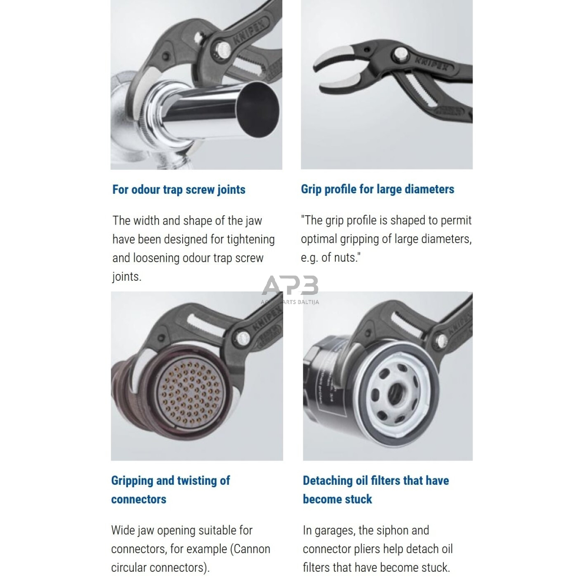 Santechninės replės 250mm KNIPEX (su fiksavimu) 3 Santechninės replės 250mm KNIPEX (su fiksavimu) 3